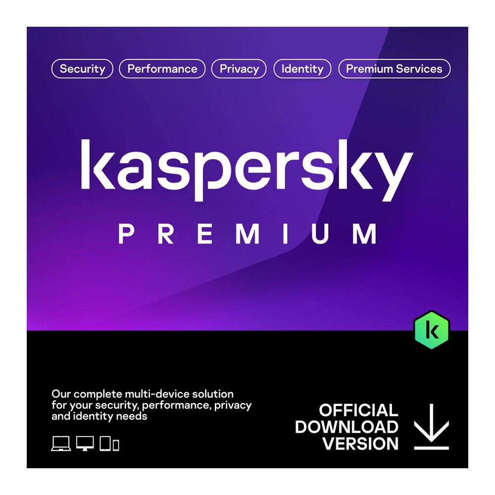 Kaspersky Premium License Pack (3 Device, 1 Account, 1 Year) Supports PC, Mac, & Mobile