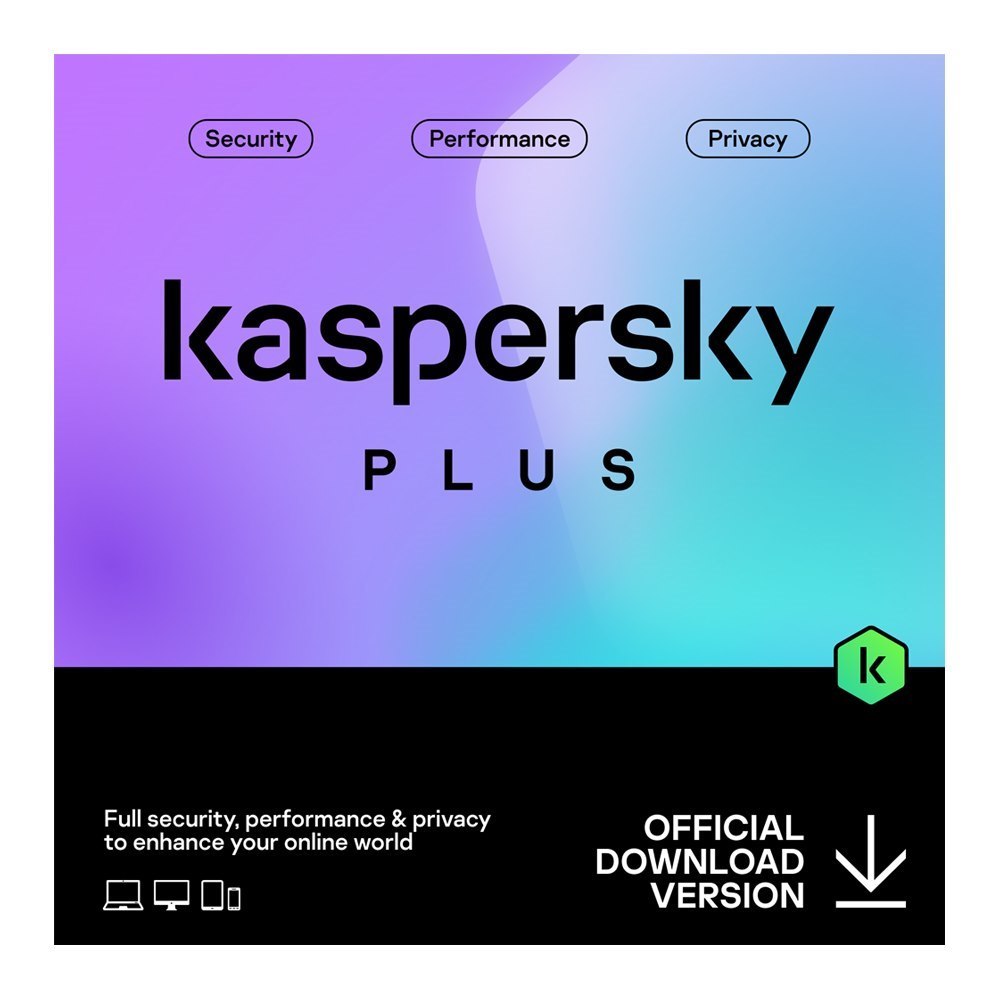 Kaspersky Plus Physical Card (1 Device, 1 Account, 1 Year) Supports PC, Mac, & Mobile