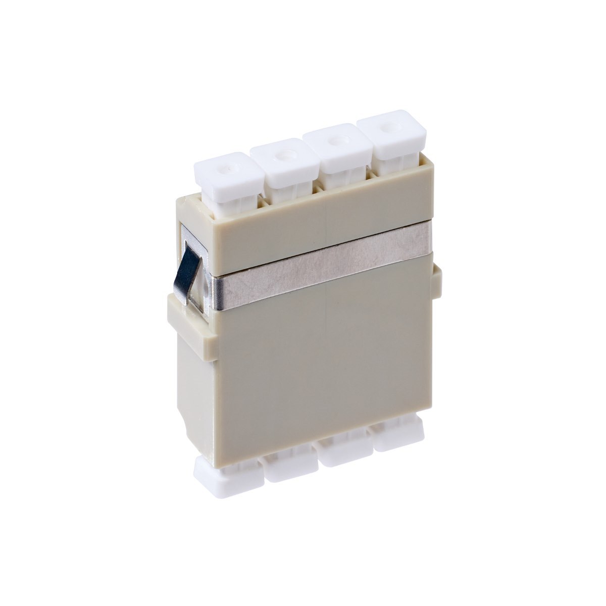 4Cabling LC Om1 Multimode Through Coupler Flangeless Quad Ceramic Sleeve | Beige