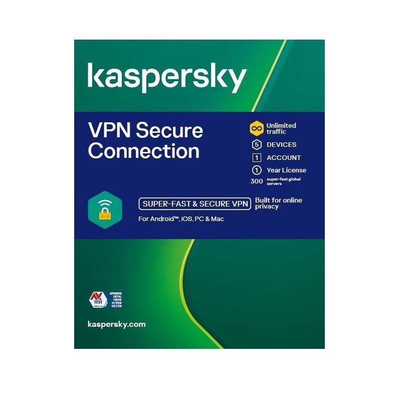 Kaspersky VPN Secure 5 Device 1 Year Kl1987eoefs Card