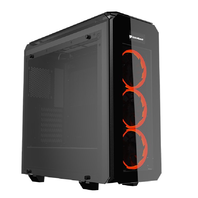 Cougar Puritas Glass Gaming Case 3X Vortex Red Led Fans