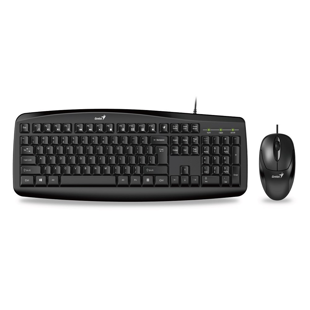 Genius KM-200 Smart Keyboard & Mouse Desktop Spill Resistant