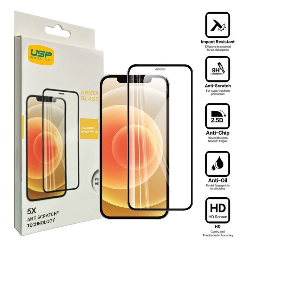 Usp Apple iPhone 11 / iPhone XR Armor Glass Full Cover Screen Protector - 5X Anti Scratch Technology, Perfectly Fit Curves