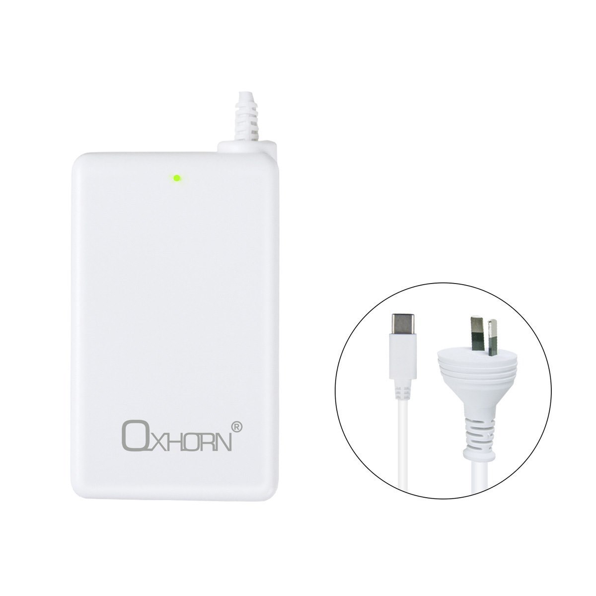 Just You PC Oxhorn 65W Ac Power Adapter Usb-C Charger Power Delivery For Lenovo HP Dell Asus Usb-C Laptop Tablet Mobile Built-In Power Supply Protection 2M Cable