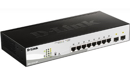 D-Link | DGS-1210-10P | 10 Port Gigabit Smart Managed PoE Switch With 8 PoE RJ45 And 2 SFP Ports