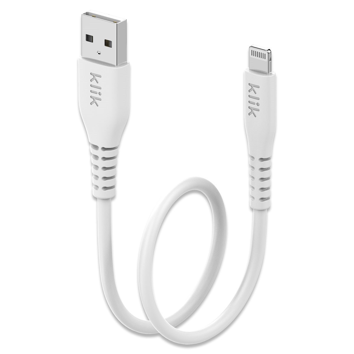 Klik 25CM Apple Lightning To Usb Sync/Charge MFi Cable - White