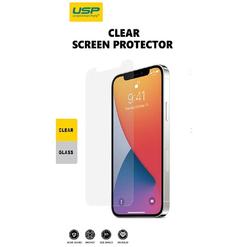 Usp Tempered Glass Screen Protector For Apple iPhone 15 Pro / iPhone 15 Clear - 9H Surface Hardness, Perfectly Fit Curves, Anti-Scratch