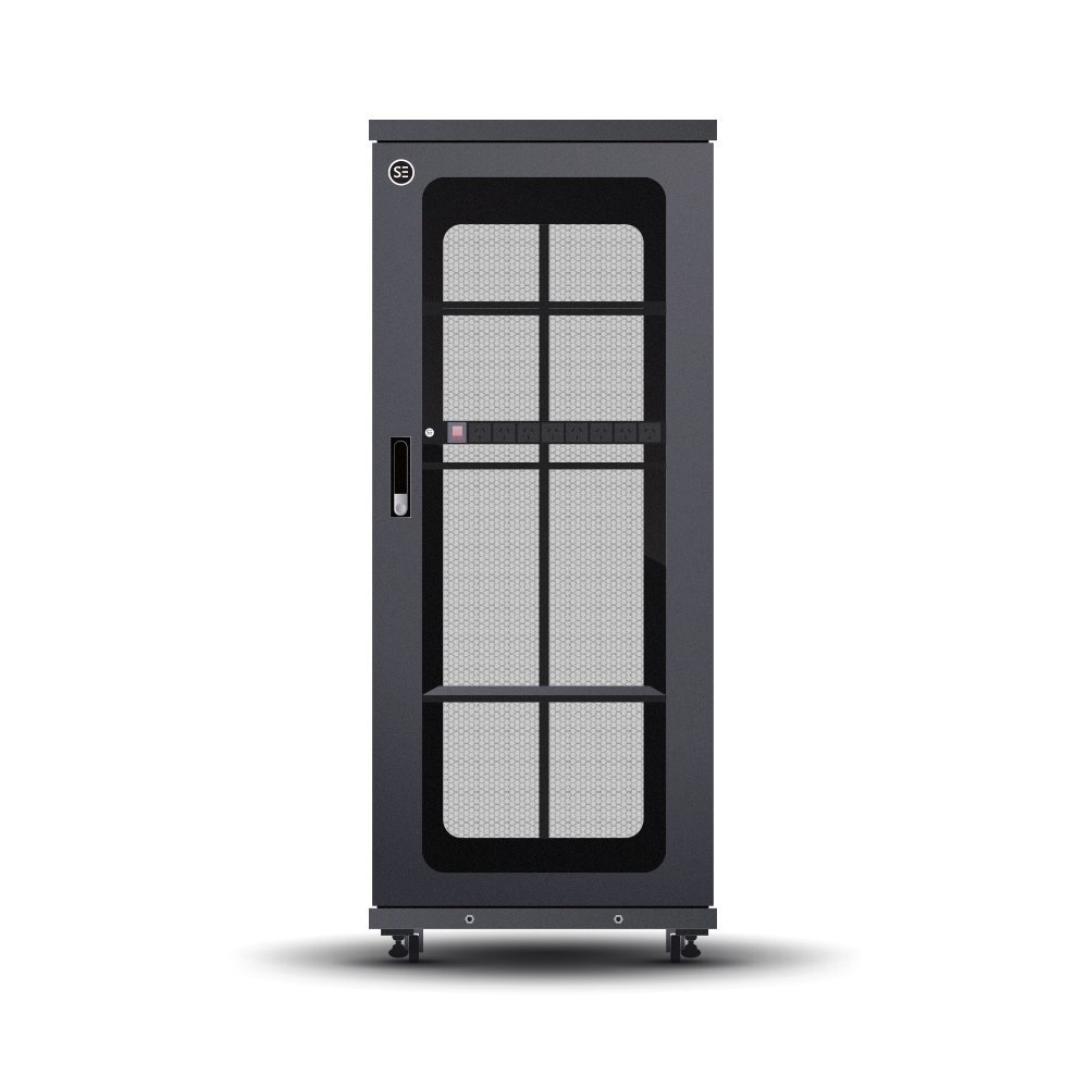 Serveredge 32Ru Fully Assembled Free Standing Server Cabinet - 600W X 600D X 1610H Includes:Lockable Front Glass DoorLockable Dual Rear Mesh DoorsLockable Side Panels1 X 8 Way Pdu1 X 2 Fan Unit2 X Fix