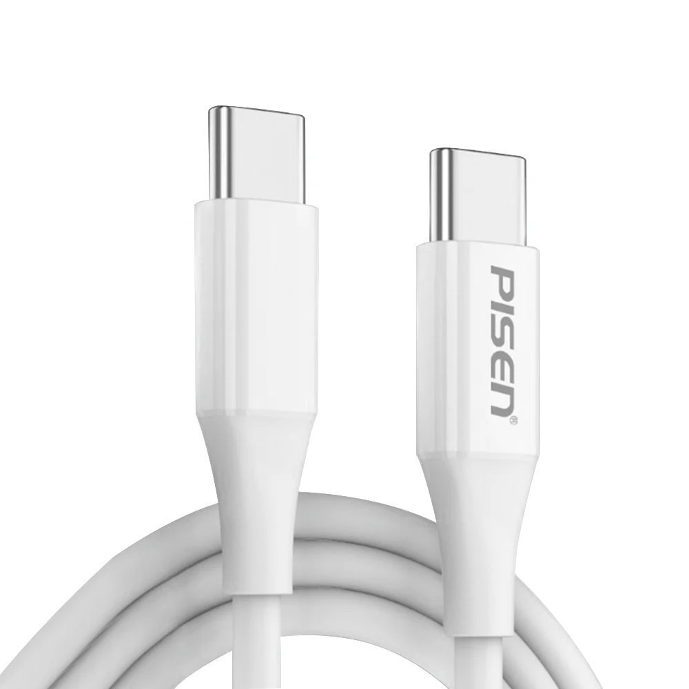 Pisen MR White 1M Usb-C To Usb-C PD60W Fast Charging Data Cable (CC-PD01-1000) Compatible For iPhone 15 Series