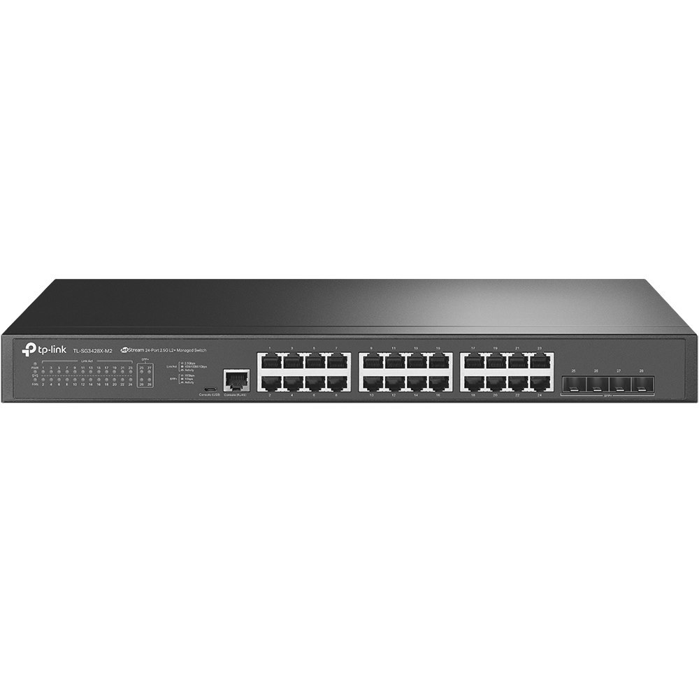 TP-Link | TL-SG3428X-M2 | JetStream 24 Port 2.5Gbase-T L2+ Managed Rackmount Switch With 4 10Ge SFP+ Slots