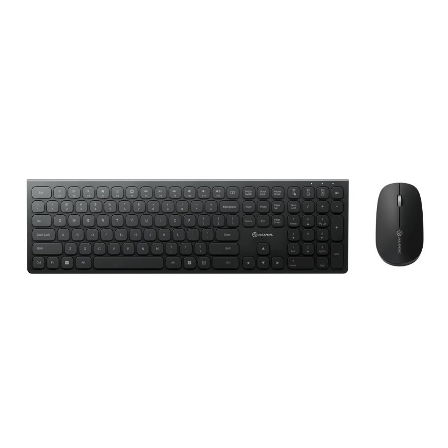 Alogic Echelon Compact Usb-C Rechargeable Bluetooth Keyboard For Uk Win (Black) + Mouse Combo Uk