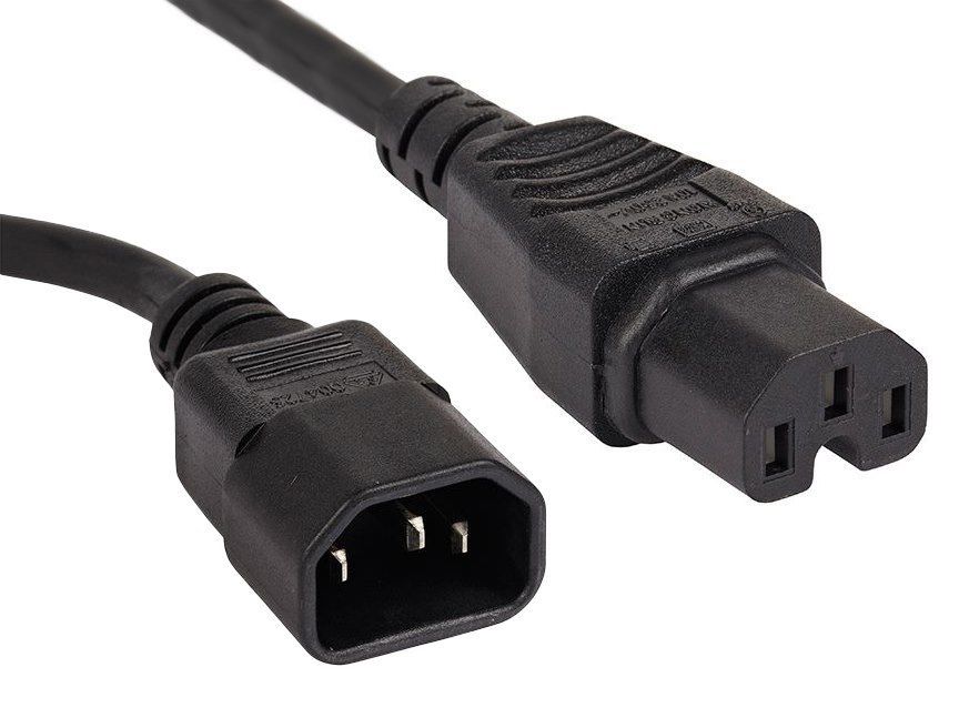 4Cabling 0.5M Iec C14 To C15 High Temperature Extension Cable | Black