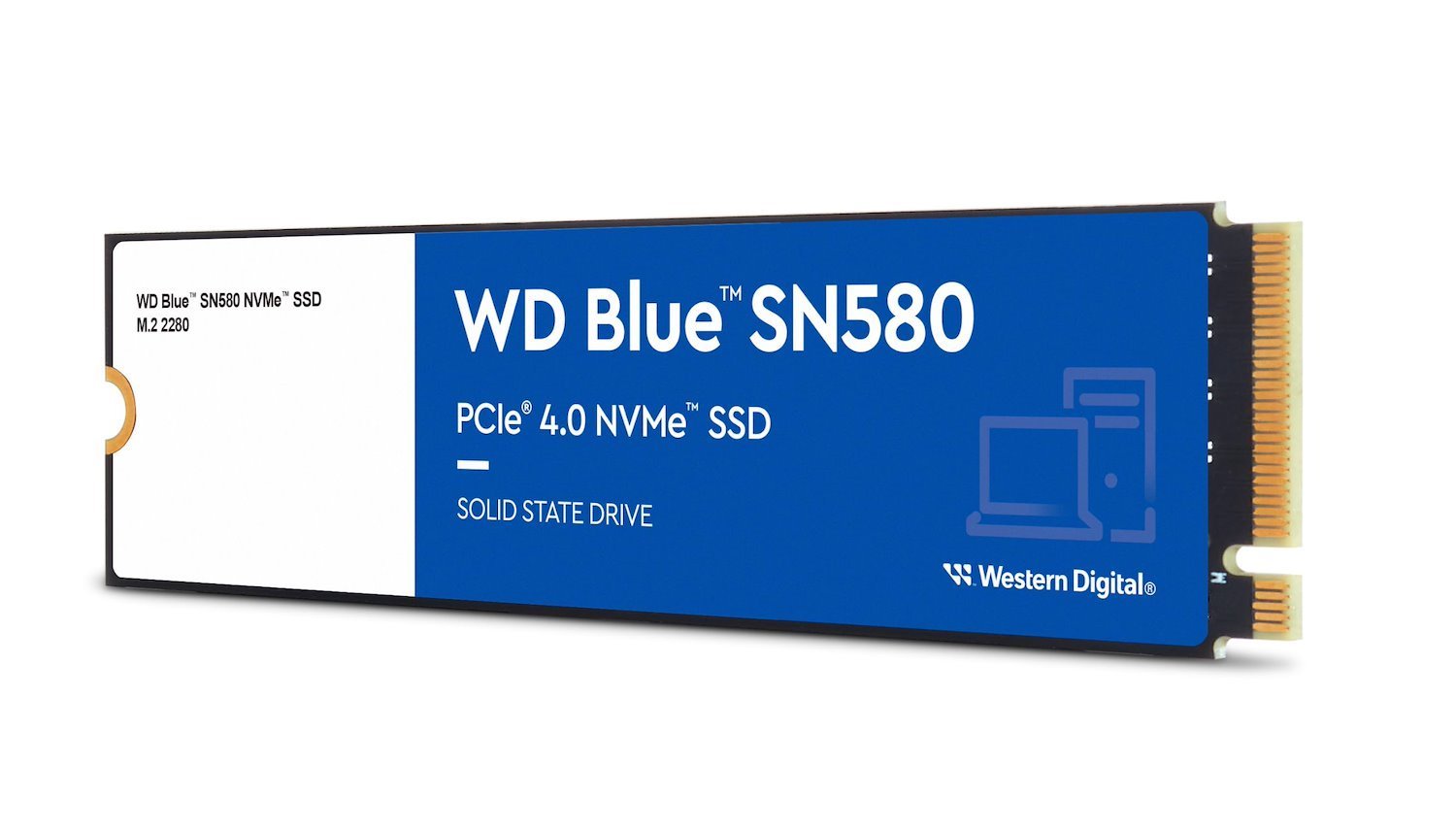 SanDisk Western Digital Wds500g3b0e Blue SN580 NVMe™ SSD 500GB M.2 2280 PCIe Gen4 X4 5-Year Limited Warranty