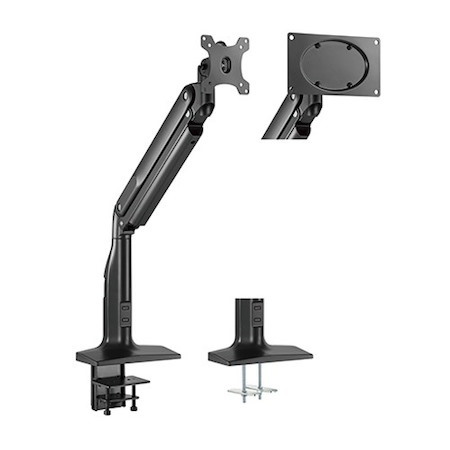 Brateck Single Monitor Select Gas Spring Aluminum Monitor Arm Fit Most 17'-43' Monitor Up To 18KG Per Screen