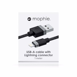 Mophie Usb-A To Lightning Cable - 1M - For Usb-A Devices - Black (409903214), Durable Connectors, Durable Braided Cable, Reinforced Armored Core