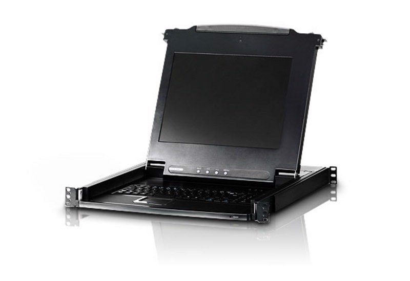 Aten Rackmount Single Rail LCD Console Vga Ps/2-Usb W/ 17' LCD Display, 1X Custom KVM Cable Included, 1280X1024@75HZ Display, Led Illumination