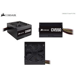 Corsair 550W CV Series CV550, 80 Plus Bronze Certified, Up To 88% Efficiency, Compact 125MM Design Easy Fit And Airflow, Atx Power Supply