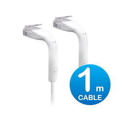 Ubiquiti UniFi Patch Cable 1M White, Both End Bendable To 90 Degree, RJ45 Ethernet Cable, Cat6, Ultra-Thin 3MM Diameter U-Cable-Patch-1M-RJ45
