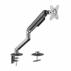 Brateck Single Monitor Economical Spring-Assisted Monitor Arm Fit Most 17'-32' Monitors, Up To 9KG Per Screen Vesa 75X75/100X100 Space Grey