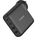 OtterBox 100W Four Port Usb-C (Type I) PD Fast GaN Wall Charger - Black (78-81355), Dual Usb-C (100W+18W), Dual Usb-A (18W), Compact, Laptop Charger