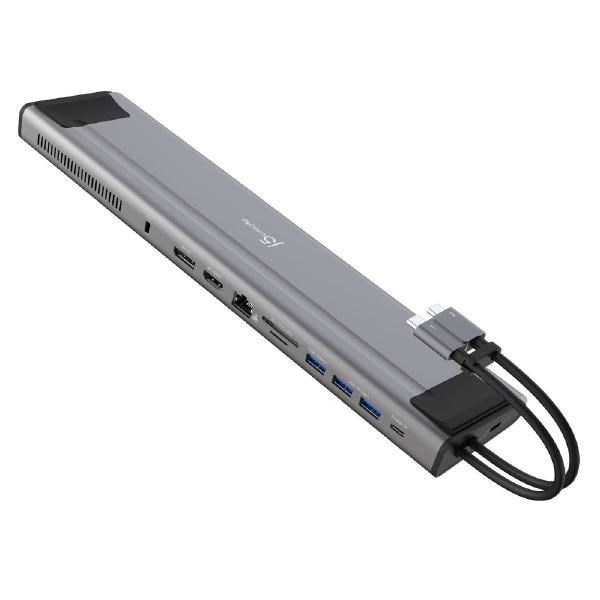 J5Create JCD552 M.2 NVMe Usb-C Docking Station (Comp:MacBook Pro/Air &Amp; Windows) 1xUSBc, 1xHDMI,1xDP, 1xUSBc PD3.0, 2xUSB-A 3.2, 1xRJ45,1xSDslots