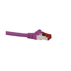 Hypertec Cat6a Shielded Cable 3M Purple Color 10GbE RJ45 Ethernet Network Lan S/FTP Copper Cord 26Awg LSZH Jacket