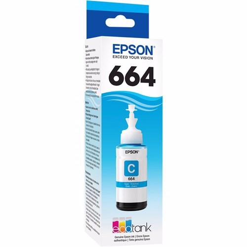 Epson T664 Ink Refill Kit - Cyan - Inkjet