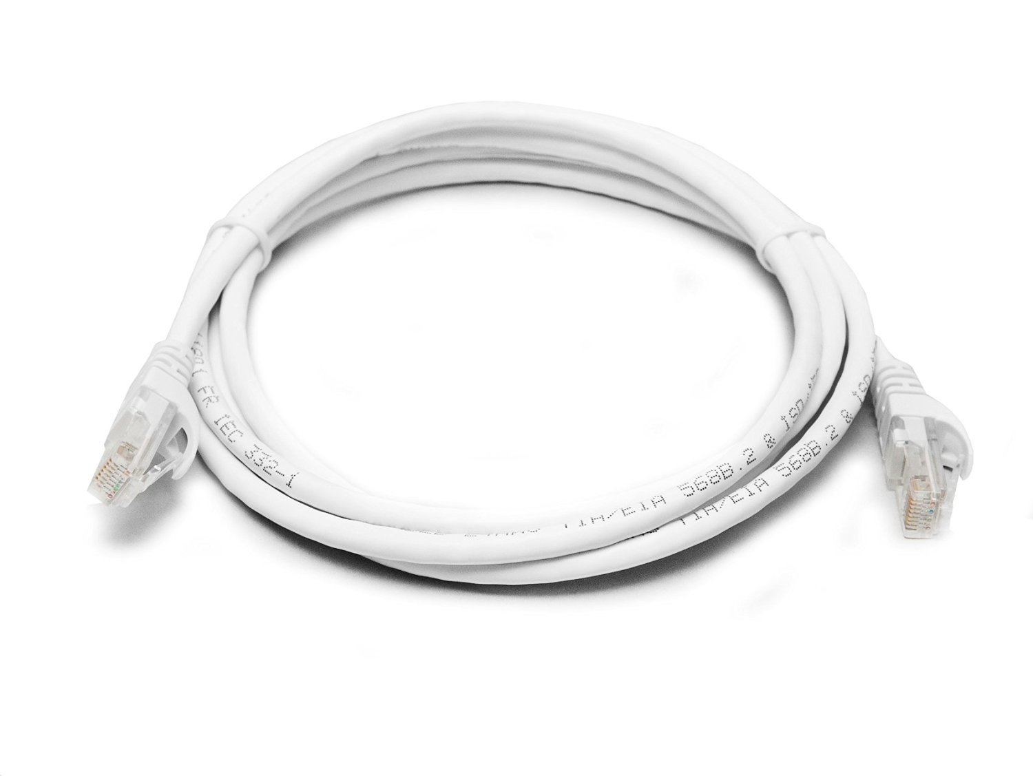 8Ware Cat 6A Utp Ethernet Cable, Snagless - White 0.5M