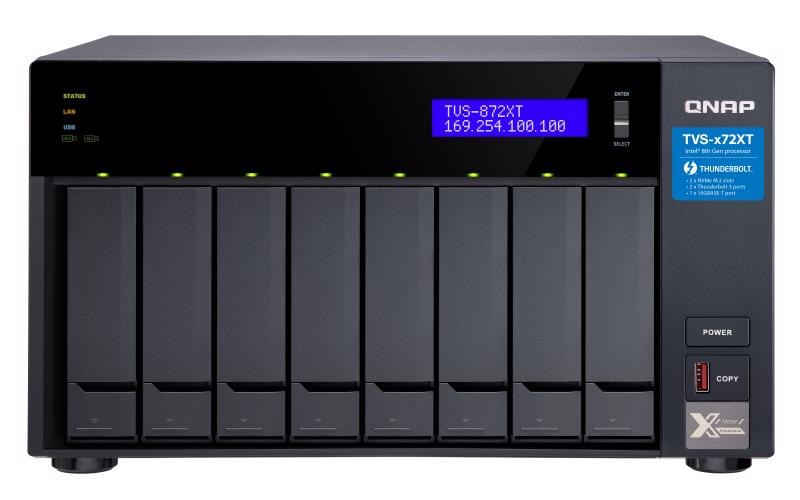 QNAP TVS-872XT-I5-16G 8 x Total Bays SAN/NAS/DAS Storage System - 4 GB Flash Memory Capacity - Intel Core i5 i5-8400T Hexa-core (6 Core) 1.70 GHz - 16 GB RAM - DDR4 SDRAM Tower