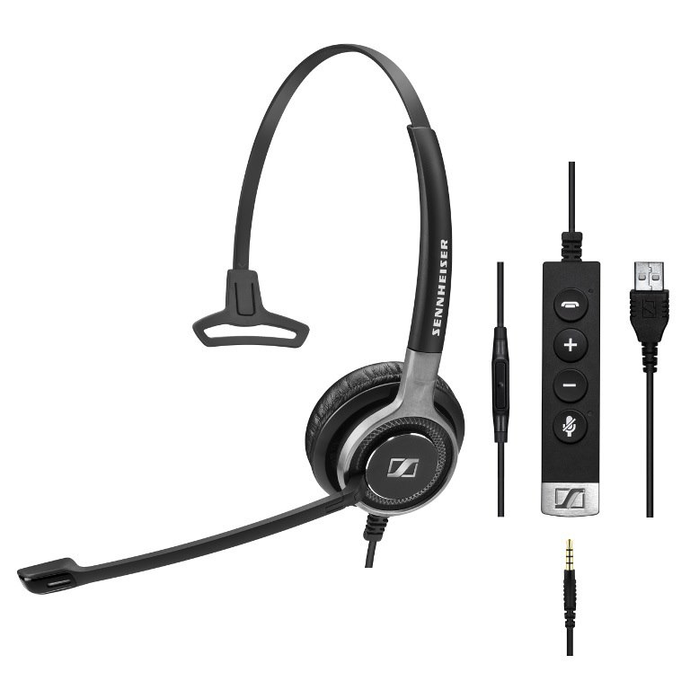 Sennheiser SC635 Usb, Wired Monaural Uc Headset With 3.5 MM Jack And Usb Connectivity. In-Line Call Control On Usb Cable And In-Line Mini Call Control