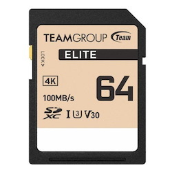 Team Group Elite A1 MicroSDXC Memory Card 64GB, R/W (Max) 100MB/s 50MB/s, 1500/500 IOPs, V30, Uhs-I U3 With SD Adapter