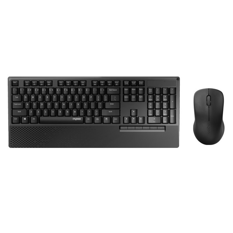 Rapoo X1960 Wireless Mouse And Keyboard Combo With Palm Res -1000Dpi, Wireless 2.4G, 10M Range, Spill Resistant, Plug-and-Play