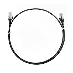 8Ware Cat6 Ultra Thin Slim Cable 1M / 100CM - Black Color Premium RJ45 Ethernet Network Lan Utp Patch Cord 26Awg For Data