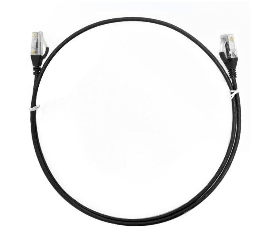 8Ware Cat6 Ultra Thin Slim Cable 3M / 300CM - Black Color Premium RJ45 Ethernet Network Lan Utp Patch Cord 26Awg For Data