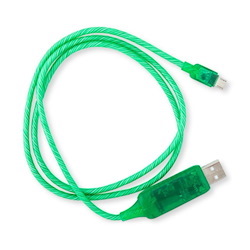 Generic Astrotek 1M Led Light Up Visible Flowing Micro Usb Charger Data Cable Green Charging Cord For Samsung LG Android Mobile Phone