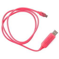 Generic Astrotek 1M Led Light Up Visible Flowing Micro Usb Charger Data Cable Pink Charging Cord For Samsung LG Android Mobile Phone