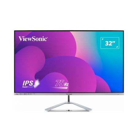 ViewSonic 32' Office Professional Stylis Elegant & Ultra Thin Bezel, SuperClear Ips 4MS, FHD, Hdmi, DP, Vga, Speakers, Low Energy 26W, Monitor