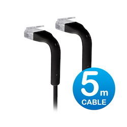 Ubiquiti UniFi Patch Cable 5M Black, Both End Bendable To 90 Degree, RJ45 Ethernet Cable, Cat6, Ultra-Thin 3MM Diameter U-Cable-Patch-5M-RJ45-BK