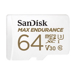 SanDisk Max Endurance 64GB microSD 100MB/s 40MB/s 20K HRS 4K Uhd C10 U3 V30 -40°C To 85°C Heat Freeze Shock Temperature Water X-Ray Proof SD Adapter