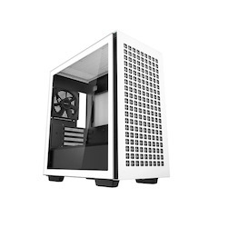 DeepCool CH370 WH M-Atx Tempered Glass Case, 120MM Rear Fan Pre-Installed, Headphone Stand, Up To 360MM Radiators, 2 Switching Front Panels