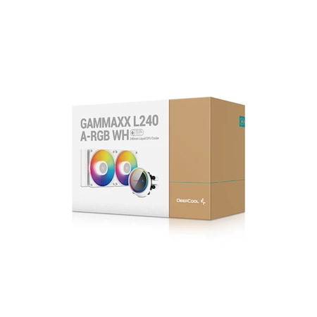 DeepCool Gammaxx L240 A-Rgb White (1700 Bracket Included) 2 X Argb PWM Fans, Anti-Leak, Intel LGA2066/2011-v3/2011/1700/1200/1151/1150/1155 Am5/Am4