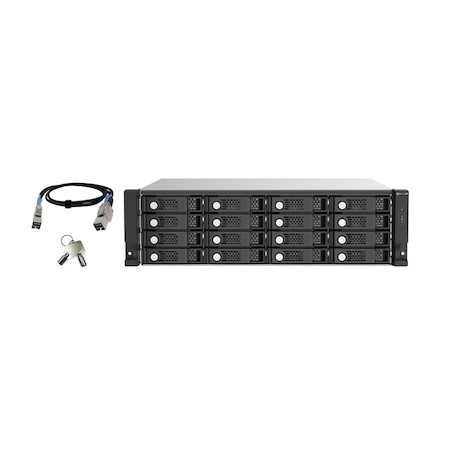 Qnap TL-R1620Sep-RP Expansion Storage 16 Bay Hot-Swappable 3U Rackmount 4 X 12Gb/s Sas 3.0 Wide Ports