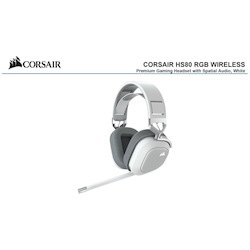 Corsair HS80 RGB Wireless White- Dolby Atoms, 50MM Driver, Ultra Comfort, Hyper Fast Slipstream 20Hrs Wireless - Gaming Headset PS5 Headphones (LS)
