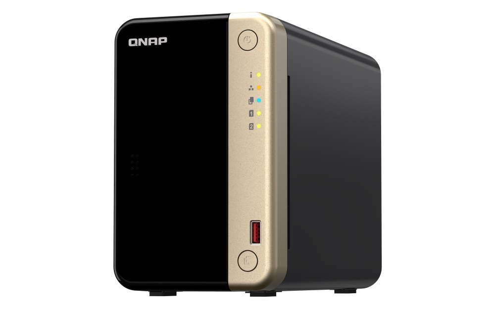 Qnap TS-264-8G 2-Bay Desktop Nas 8 GB DDR4 Onboard Not Expandable 2 X 3.5'/2.5' Sata 6Gb/s Drive Bays 2 X M.2 2280 PCIe Gen 3 X1 Slots 2 X 2.5GbE