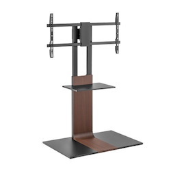 Brateck Heavy-Duty Modern TV Floor Stand With Equipment Shelf For Most 45'-90“ TVs( Walnut Colour)