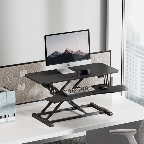 Brateck Cost-Effective Electric X-Lift Desk Converter 950X615X156~480MM Up To 20KG