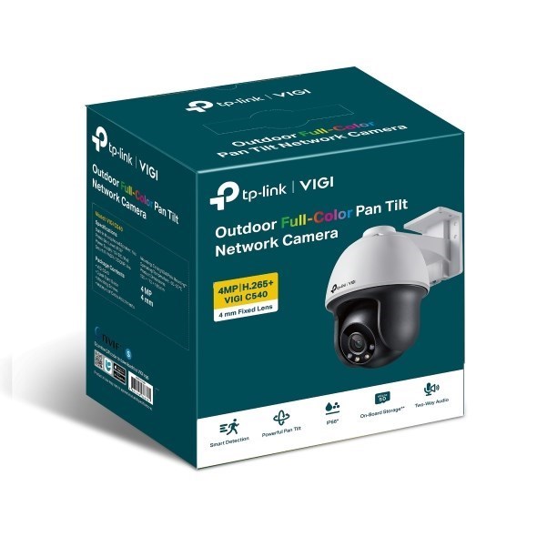 TP-Link Vigi 4MP C540(4MM) Outdoor Full-Colour Pan Tilt Network Camera, 4MM Lens, Smart Detection, 3YW (LD)