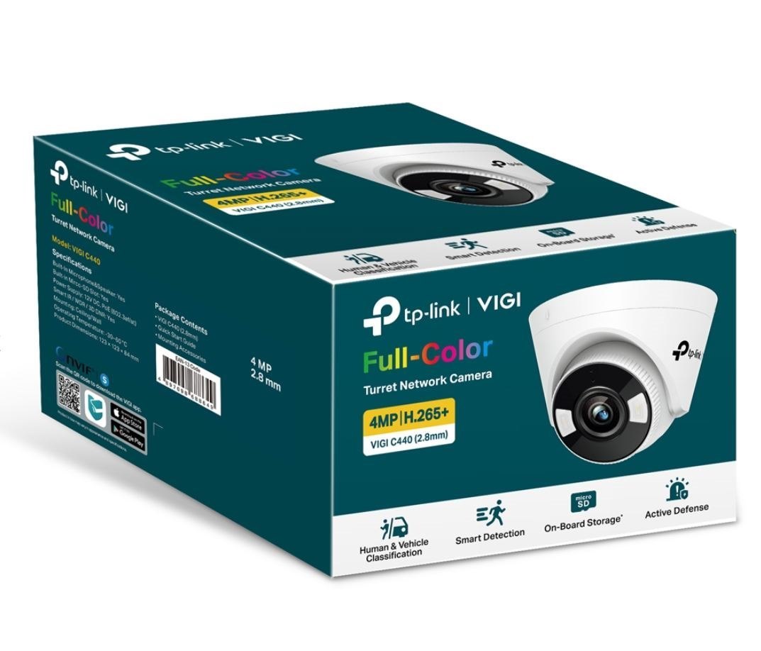 TP-Link Vigi 5MP C450(2.8MM) Full-Colour Turret Network Camera 2.8MM Lens, Smart Detection, 2YW (LD)