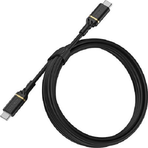 OtterBox Usb-C To Usb-C (2.0) PD Fast Charge Cable (2M) - Black (78-52670),3 Amps (60W),Samsung Galaxy,Apple iPhone,iPad,MacBook,Google,OPPO,Nokia