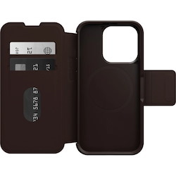 OtterBox Strada Carrying Case (Folio) Apple iPhone 15 Pro Smartphone, Cash, Card - Espresso Brown